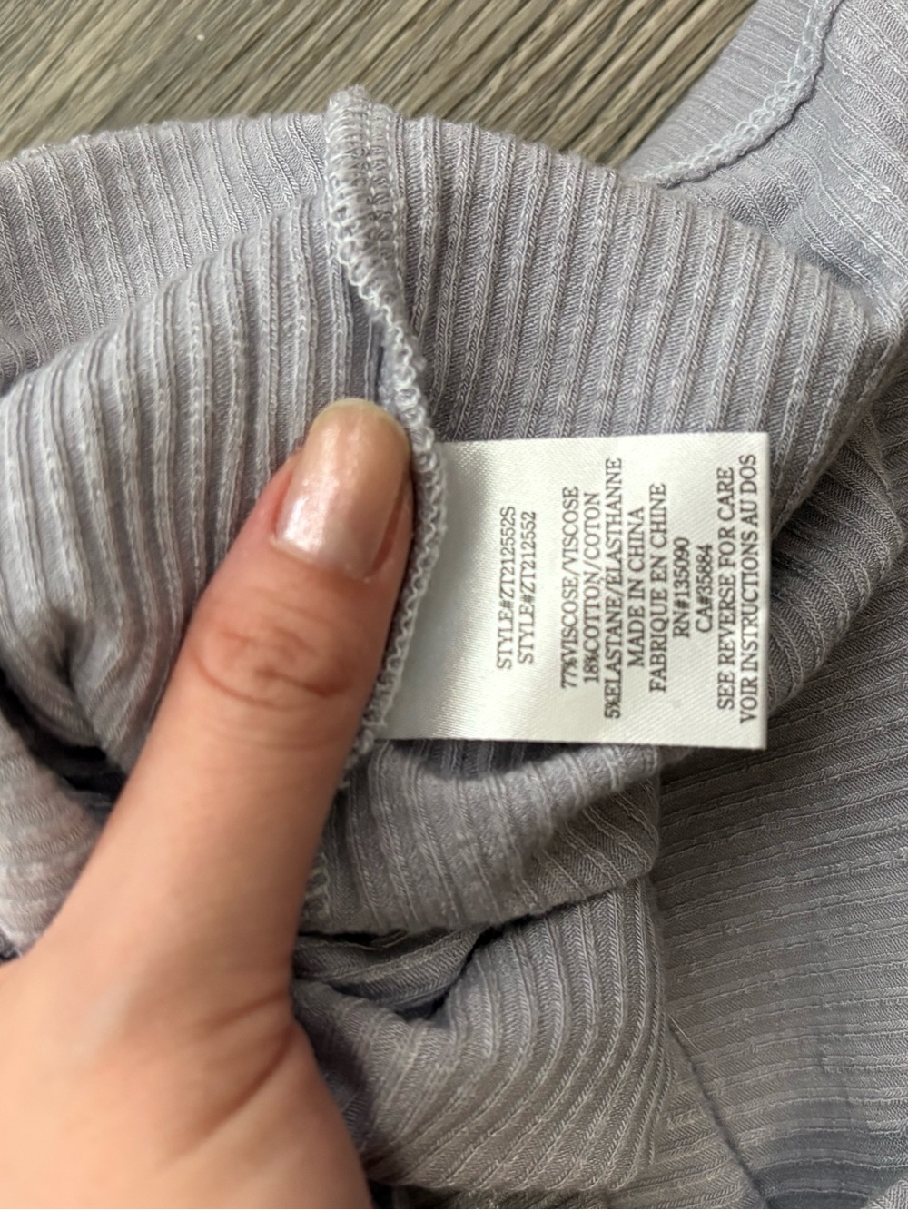 Z Supply Grey-ish Lavender Ribbed Tank - Picture 3 of 4